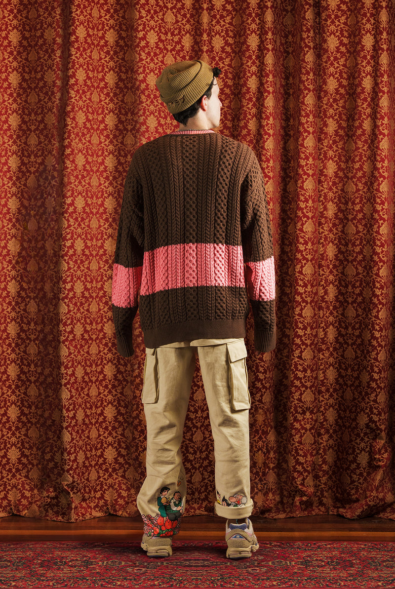 OH, DEER! CABLE KNIT CARDIGAN
