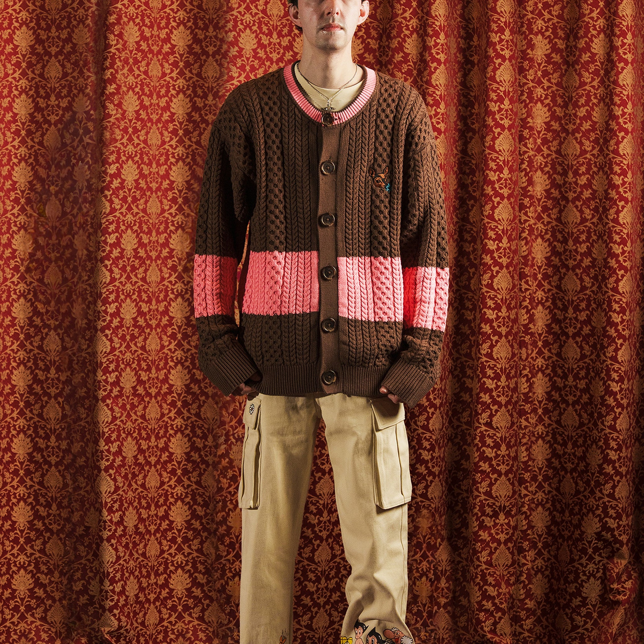 OH, DEER! CABLE KNIT CARDIGAN