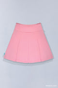 Back of pink pleated Bananya skirt 