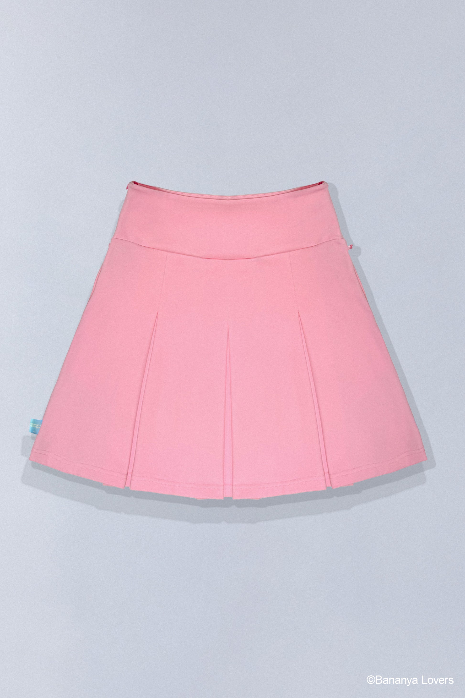 Back of pink pleated Bananya skirt 