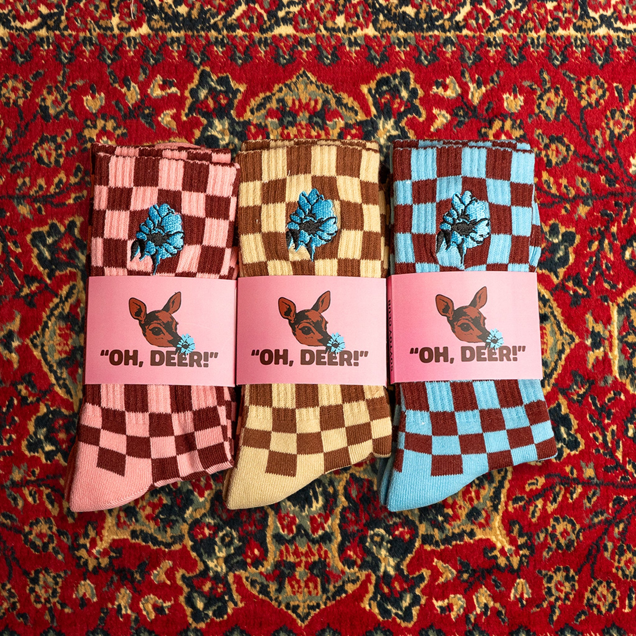 OH, DEER! CHECKA SOCKS