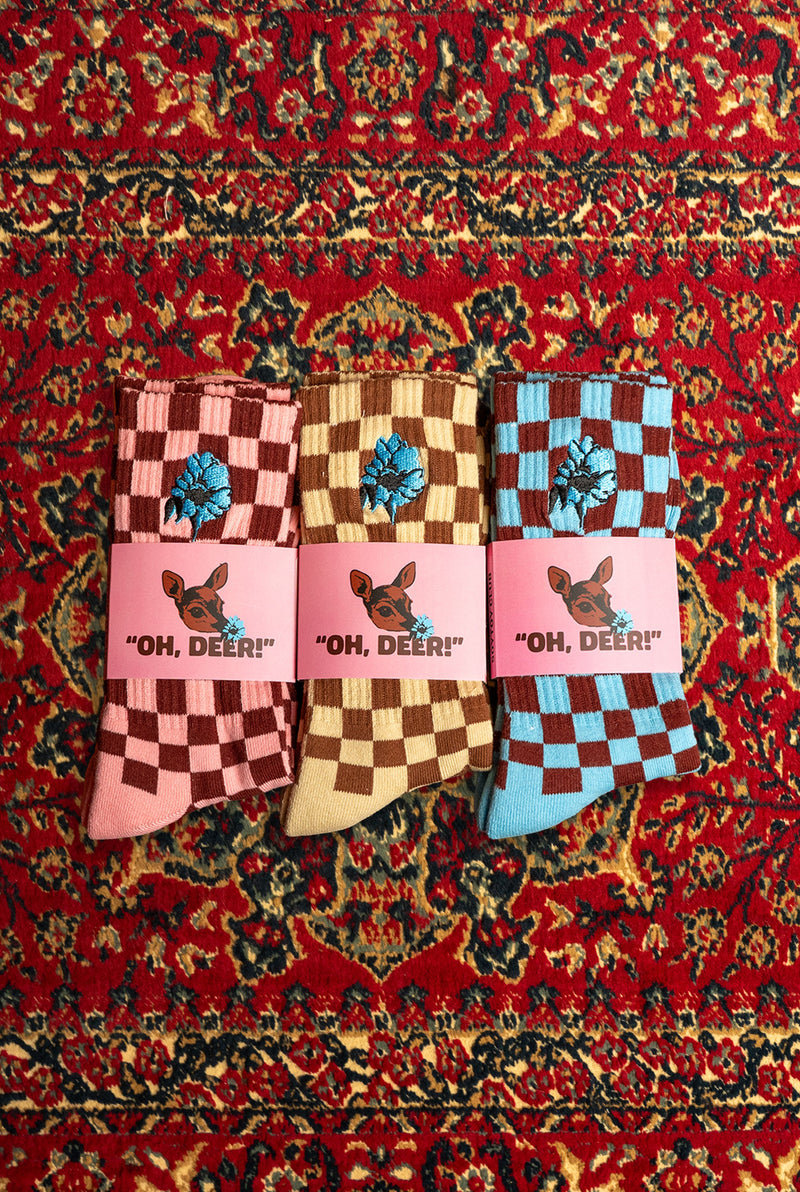 OH, DEER! CHECKA SOCKS